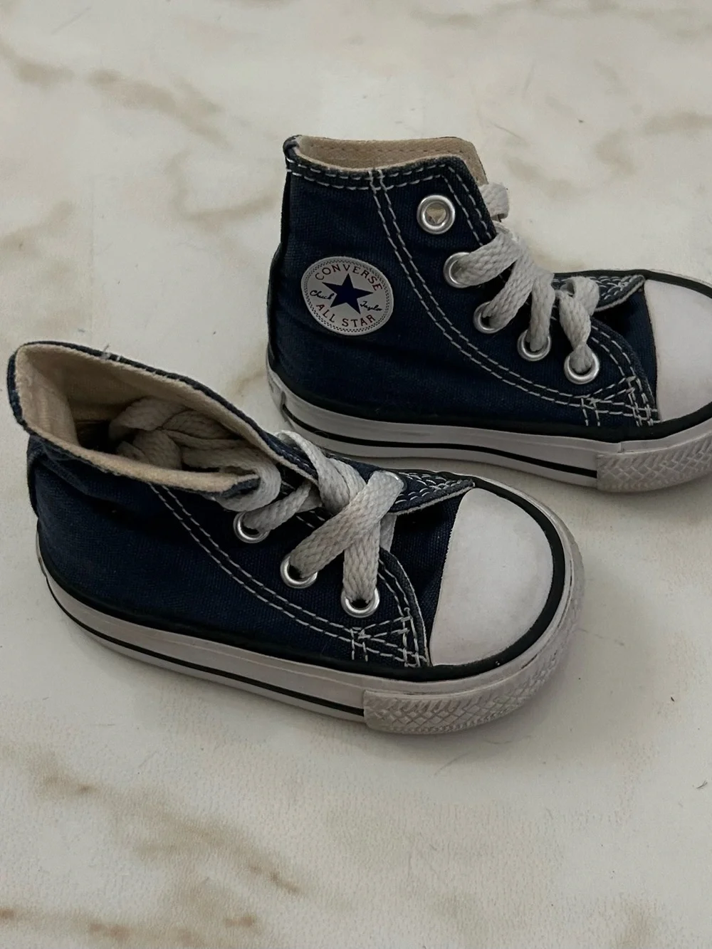 Converse Kids Navy and White High-Top Sneakers